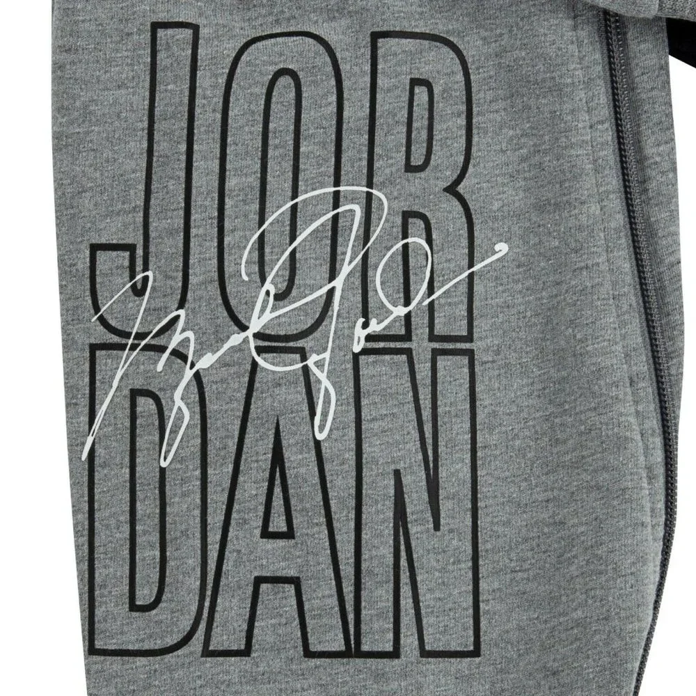 Nike Air Jordan Newborn Signature Coverall Gray Full Zip Hooded Long Sleeve New - Picture 3 of 4